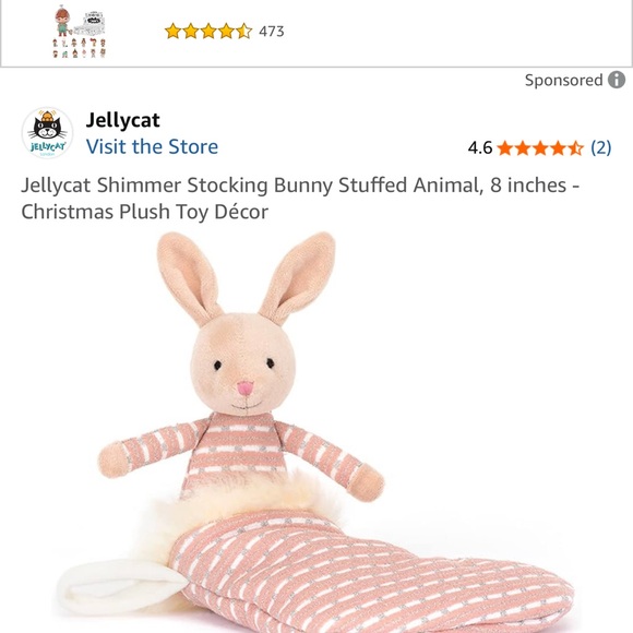 Jellycat Shimmer Large Stocking Pink Bunny 🆕 - Picture 11 of 11